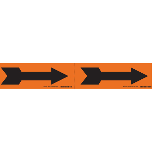 Arrow Pipe Markers, Self-Adhesive, 2-1/4" H x 7" W, Black on Orange Equipment World