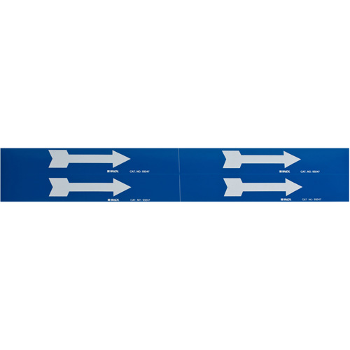 Arrow Pipe Markers, Self-Adhesive, 1-1/8" H x 7" W, White on Blue Equipment World
