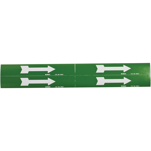 Arrow Pipe Markers, Self-Adhesive, 1-1/8" H x 7" W, White on Green Equipment World