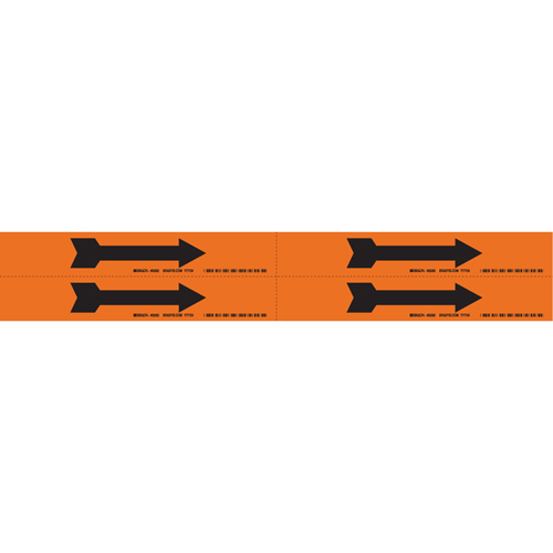Arrow Pipe Markers, Self-Adhesive, 1-1/8" H x 7" W, Black on Orange Equipment World