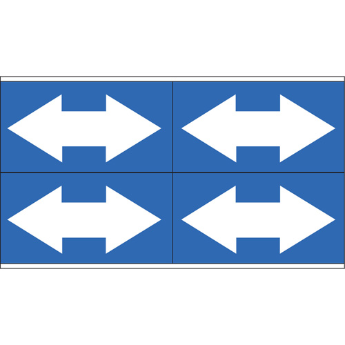 Dual Direction Arrow Pipe Markers, Self-Adhesive, 1-1/8" H x 7" W, White on Blue Equipment World