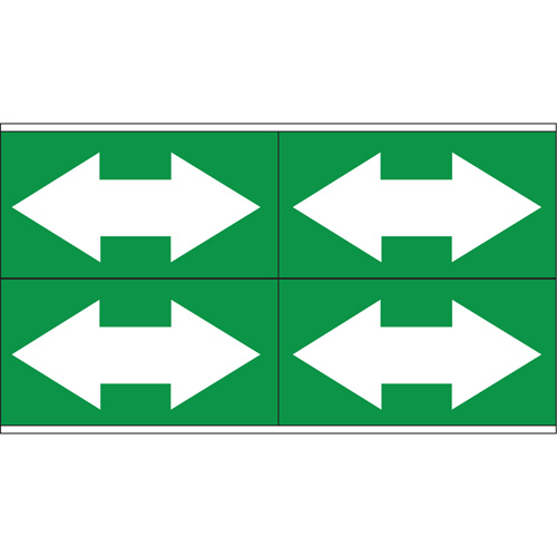 Dual Direction Arrow Pipe Markers, Self-Adhesive, 1-1/8" H x 7" W, White on Green Equipment World