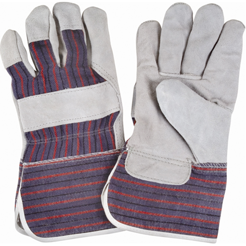 Rugged Fitters Gloves, Large, Split Cowhide Palm, Cotton Inner Lining Equipment World