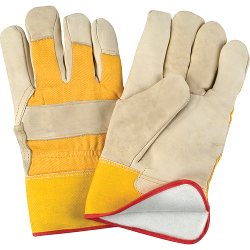 Abrasion-Resistant Winter-Lined Fitters Gloves, Large, Grain Cowhide Palm, Foam Fleece Inner Lining Equipment World