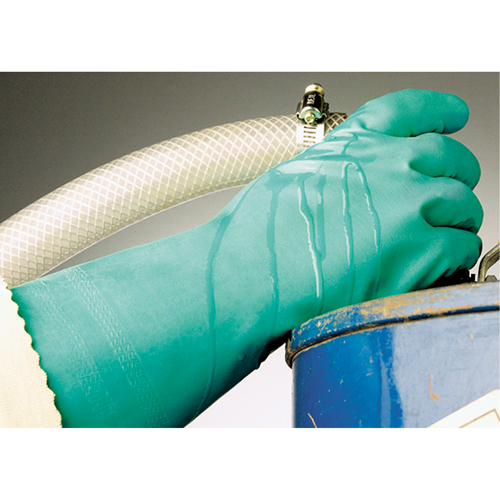 StanSolv&reg; Embossed Z-Pattern Grip Gloves, Size Medium/8, 14" L, Nitrile, Interlock Inner Lining, 11-mil Equipment World