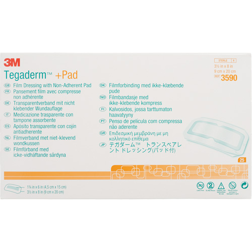 Tegaderm Transparent Dressing With Absorbent Pad, Rectangular/Square, 8", Plastic, Sterile Equipment World