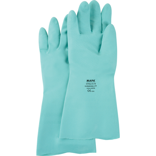 StanSolv&reg; Z-Pattern Grip Gloves, Size Medium/8, 13" L, Nitrile, Flock-Lined Inner Lining, 18-mil Equipment World