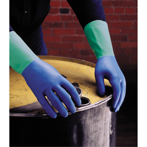 Protector Gloves, Size 6/Small/6.5, 13" L, Nitrile/Rubber Latex, Flock-Lined Inner Lining, 28-mil Equipment World
