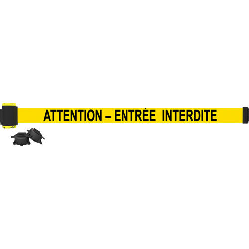 Wall Mount Barrier, Plastic, Magnetic Mount, 7', Black and Yellow Tape Equipment World