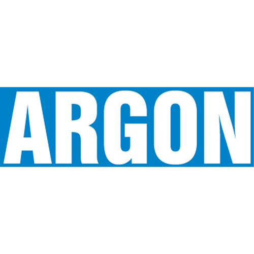 "Argon" Pipe Markers, Self-Adhesive, 2-1/2" H x 12" W, White on Blue Equipment World