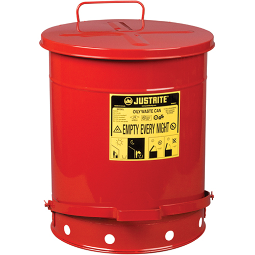 Oily Waste Cans, FM Approved/UL Listed, 14 US gal., Red Equipment World