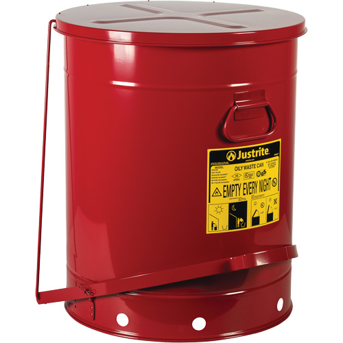 Oily Waste Cans, FM Approved/UL Listed, 21 US gal., Red Equipment World