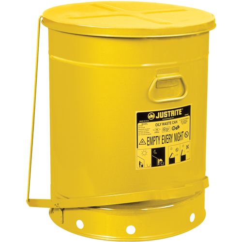Oily Waste Cans, FM Approved/UL Listed, 21 US gal., Yellow Equipment World