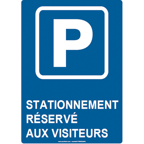 Panneau de stationnement r&eacute;serv&eacute;, 14" x 10", Aluminium, Français avec pictogramme Equipment World
