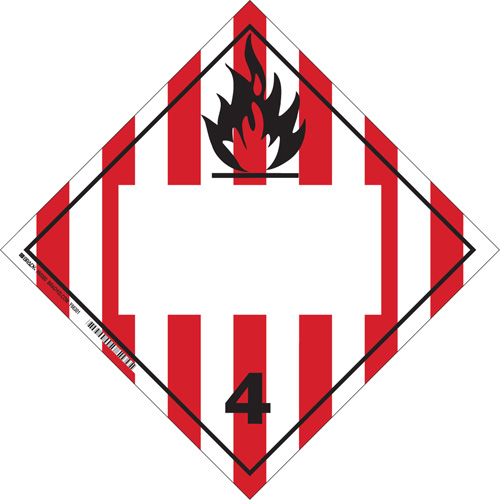 Plaque-&eacute;tiquette TMD pour solides inflammables, Vinyle adh&eacute;sif Equipment World