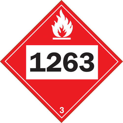 1263 Paint Flammable Liquid TDG Placard, Plastic Equipment World