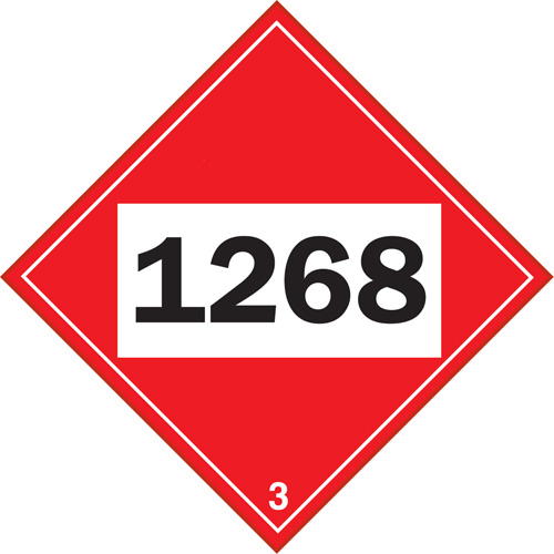 1268 Petroleum Distillates TDG Placard, Plastic Equipment World