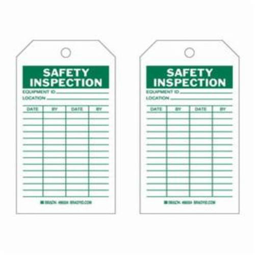 Safety Inspection Tags, Polyester, 4" W x 7" H, English Equipment World