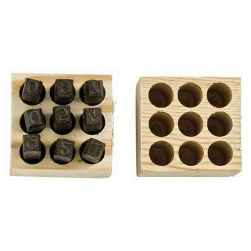 Jeux de tampons num&eacute;rot&eacute;s en acier, # 4/6/3/2/1/8/9/7/5, 1/4" Equipment World