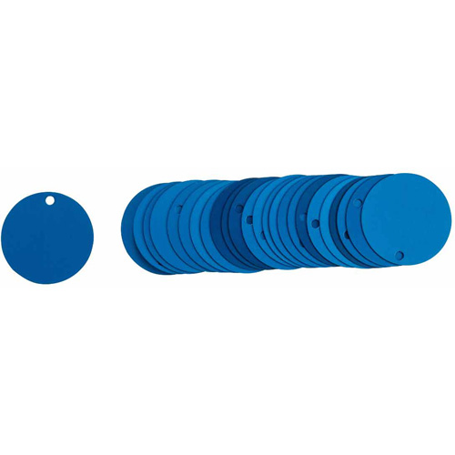 Blank Round Valve Tags, Aluminum, 2" dia Equipment World