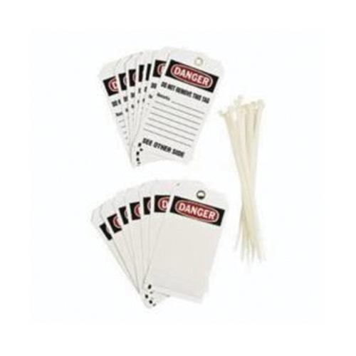 Self-Laminating Accident Prevention Tags, Polyester, 3" W x 5-3/4" H, English Equipment World
