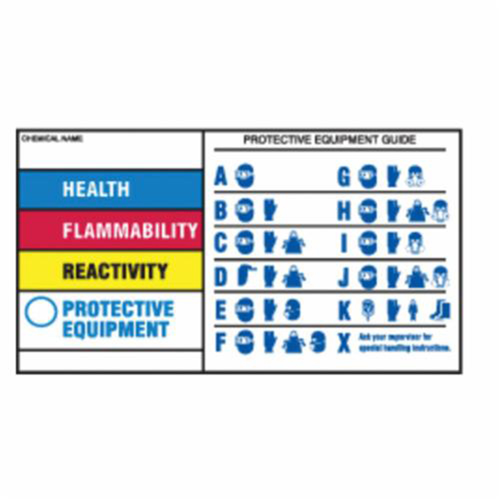 Protective Equipment Labels, Polyester, Sheet, 7" L x 4" W Equipment World