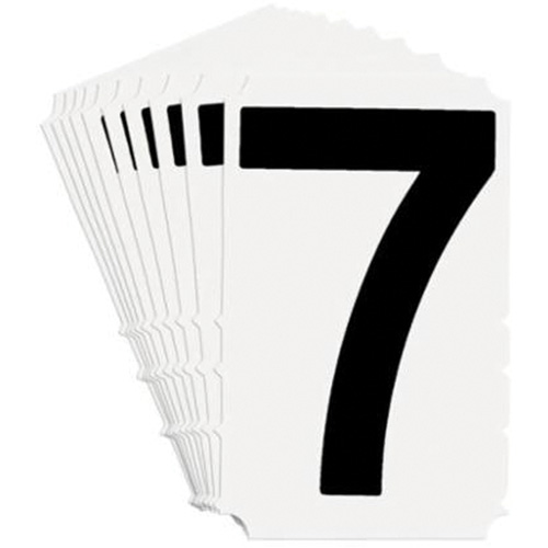 Quick-Align&reg; Individual Gothic Number & Letter Labels, 7, 4" H, Black on White Equipment World
