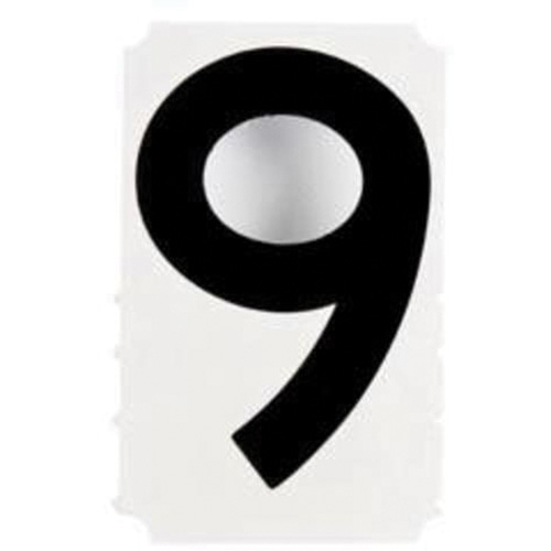 Quick-Align&reg; Individual Gothic Number and Letter Labels, 9, 4" H, Black Equipment World