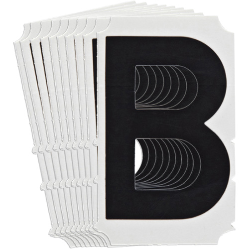 Quick-Align&reg; Individual Gothic Number and Letter Labels, B, 4" H, Black Equipment World