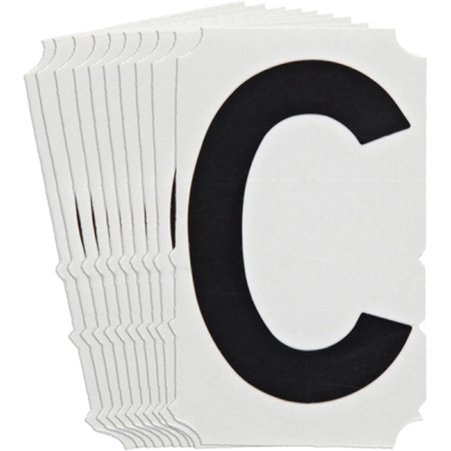 Quick-Align&reg; Individual Gothic Number and Letter Labels, C, 4" H, Black Equipment World