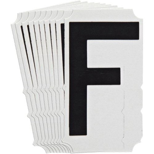 Quick-Align&reg; Individual Gothic Number and Letter Labels, F, 4" H, Black Equipment World