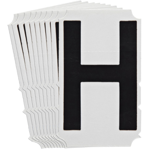 Quick-Align&reg;Individual Gothic Number and Letter Labels, H, 4" H, Black Equipment World