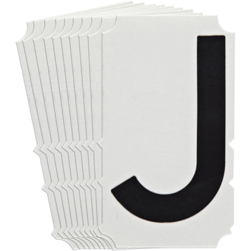 Quick-Align&reg;Individual Gothic Number and Letter Labels, J, 4" H, Black Equipment World