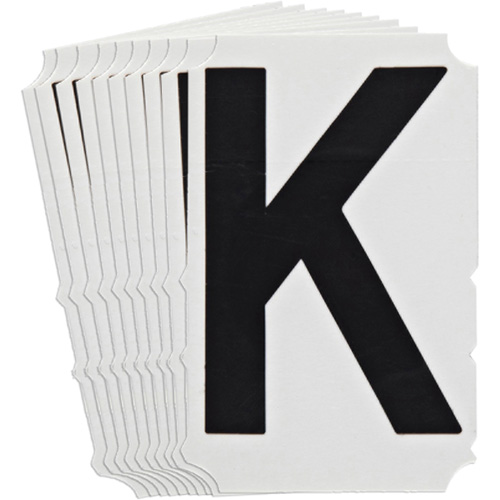 Quick-Align&reg;Individual Gothic Number and Letter Labels, K, 4" H, Black Equipment World