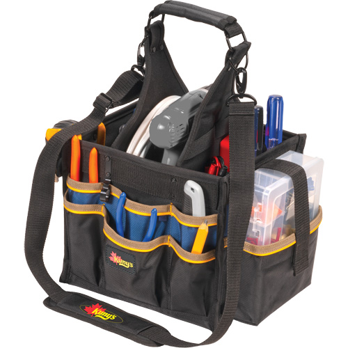 Large Electrical & Maintenance Tool Carrier, Polyester, 23 Pockets, Black Equipment World