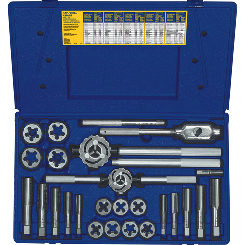 Hanson&reg; Fractional Tap & Hex Die Set, 25 Pieces Equipment World