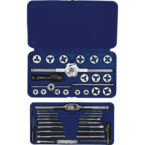 Hanson&reg; Fractional Tap & Hex Die Set, 41 Pieces Equipment World
