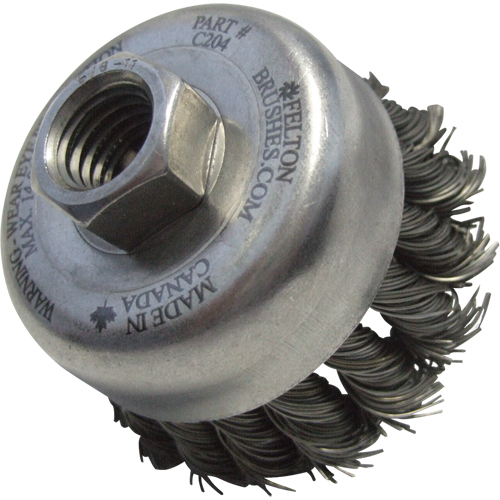 Knotted Wire Wheel Cup Brushes, 2-3/4" Dia. x 5/8"-11 Arbor Equipment World