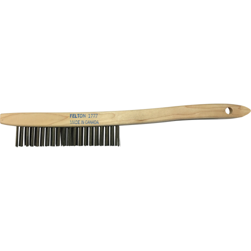 Curved-Handle Scratch Brushes, Brass, 3 x 19 Wire Rows, 14" Long Equipment World
