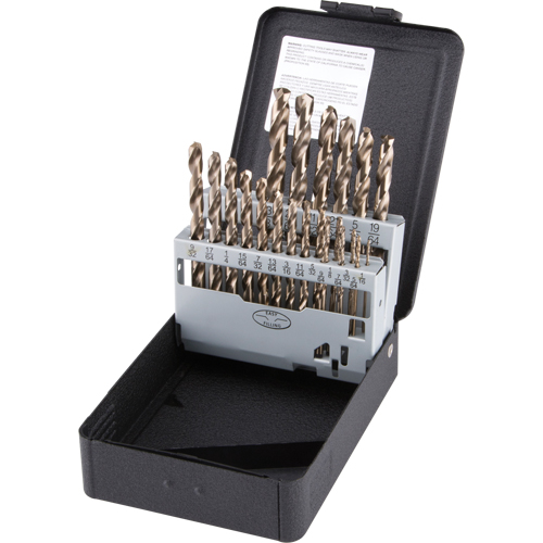 Jobber Length Drill Bit Set, 21 Pieces, High Speed Cobalt Equipment World