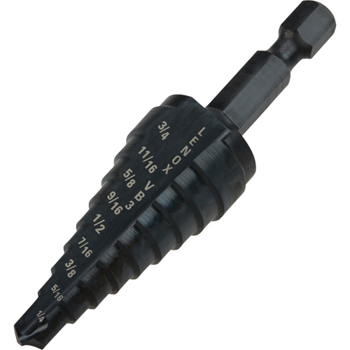 #3 Step Drill Bit, 1/4" - 3/4" , 1/16" Increments, High Speed Steel Equipment World