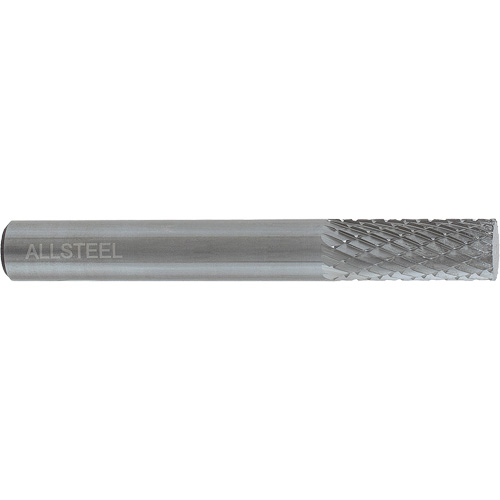AllSteel Cylindrical Shape Carbide Burr, SA-3, 3/8" Dia., 1/4" Shank, 3/4" Depth of Cut Equipment World
