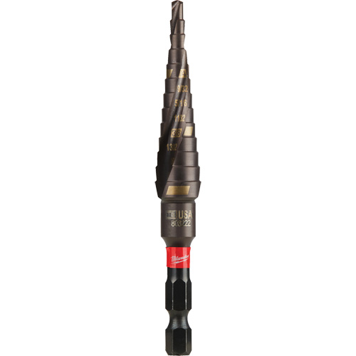 #1 Shockwave Impact Duty Step Drill Bit, 1/2" - 1-1/8" , 1/32" Increments, Titanium Equipment World