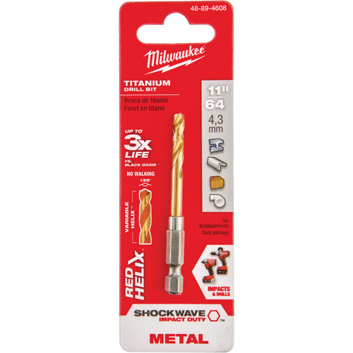 Shockwave Drill Bit, 11/64", Titanium, 1-3/32" Flute, 135° Point Equipment World