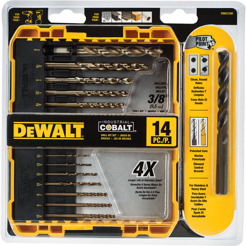 Pilot Point&reg; Industrial Drill Bit Set, 14 Pieces, Cobalt Equipment World