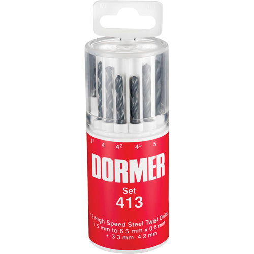 Jeu de forets courts, 13 morceaux, Acier rapide Equipment World