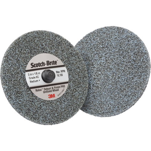 Roloc Deburr & Finish Pro TR Unitized Wheel, 3" x 1/8", Medium Grit, Ceramic Equipment World