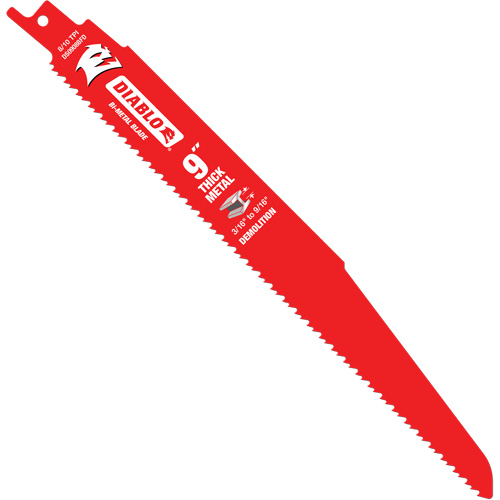 Reciprocating Blade for Thick Metal/Demolition, Bi-Metal, 8-10 TPI, 9" L Equipment World