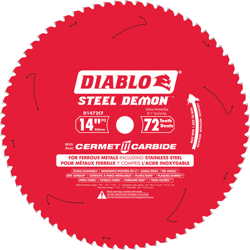 Steel Demon Cermet II Circular Saw Blade, 14", 72 Teeth, Metal Use Equipment World