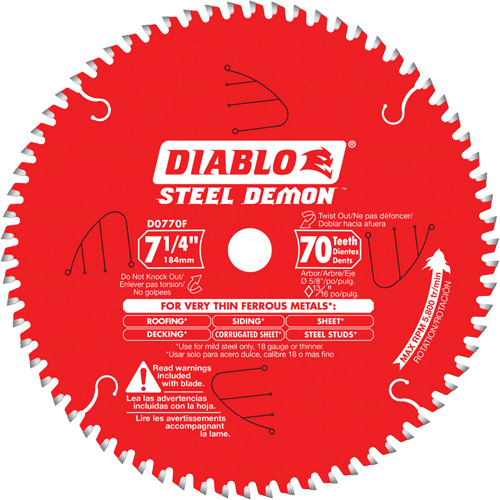 Steel Demon Cutting Saw Blade, 7-1/4", 70 Teeth, Metal Use Equipment World